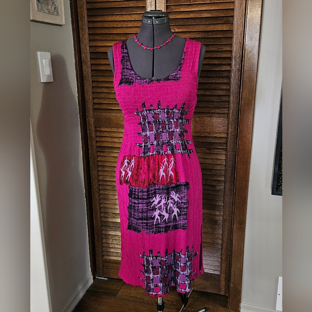 Wow! Fuscia and Purple, Crinkle Dress by Bali Kiss.